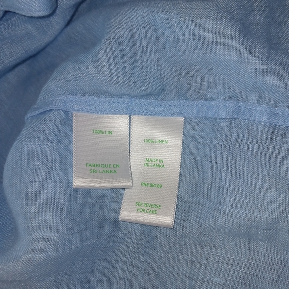 Lilly Pulitzer 100% Linen Sarasota Tunic in Frenchie Blue XL NWT - Picture 7 of 10